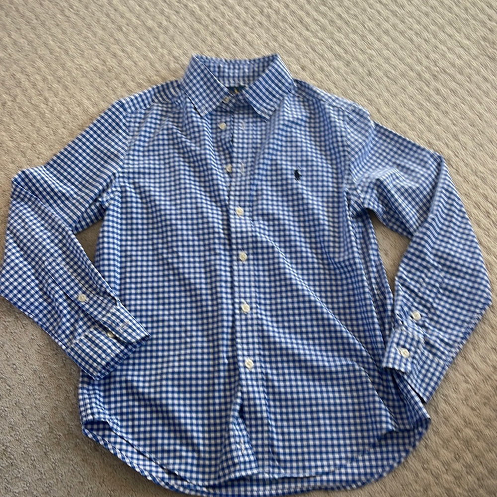 Ralph Lauren checked button down. Boys M (10-12) EUC